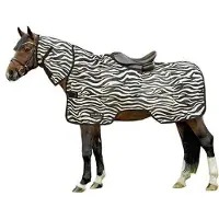 HKM Coperta antimosche -Zebra-, Colore: bianco/nero, Taglia: 155