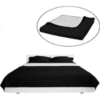 vidaXL Trapunta bifacciale copriletto bianco/nero 220x240cm