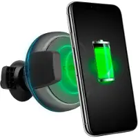 SBS Wireless Morsetto circular phone Car Supporto Qi caricabatterie 10W