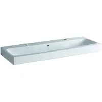 Geberit iCon lavabo 120x48,5cm blanc, avec deux trous pour robinets, 124020600, 124020600