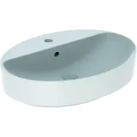 Geberit VariForm Vasque à poser ovale, 600x450mm, avec trou pour robinet, avec trop-plein, 500.772.00.2, 500.772.00.2