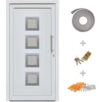 vidaXL Porte d'ingresso bianche 108x208 cm