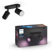 Philips Hue White&Col. Amb. Fugato Spot 2flg nero 2x4,2W