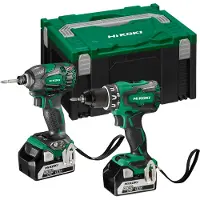 HiKOKI Pacchetto combinato a batteria KC18DBDLWDZ: trapano avvitatore a batteria, avvitatore a percussione a batteria, motore brushless, 18 V