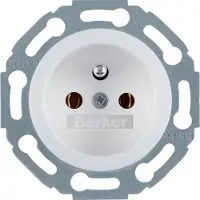 Berker 676579 Presa con polo di protezione, bianco polare, lucida 1930/Vetro/Palazzo