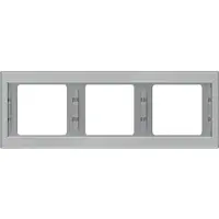 Berker 13737004 Cornice di copertura a 3 ingressi orizzontale K5 in acciaio inox finitura opaca