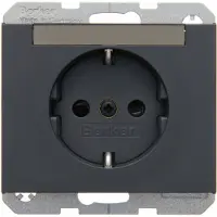 Berker 47387006 Presa SCHUKO con campo di etichettatura, antracite, opaca K.1