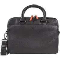 Braun Büffel Novara Valigetta Vera Pelle 38 cm Vano porta PC nero
