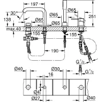 GROHE CASA39 Essence Miscelatore bordo vasca 4 fori 19578001