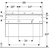 Geberit Xeno 2, armoire sous lavabo avec découpe pour siphon à gauche, 880x530x462mm, 2 tiroirs, 500.515.00.1, 500.515.00.1
