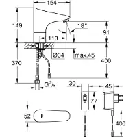 CASA39 Grohe Europlus E Miscelatore lavabo elettronico 36016001