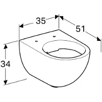 Geberit Wand-Tiefspül-WC Acanto spülrandlos, 4,5 / 6 Liter weiß-alpin