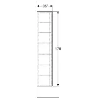 Geberit Xeno 2 armoire haute 500503, 400x1700x351mm, 1 porte et miroir intérieur, 500.503.00.1, 500.503.00.1