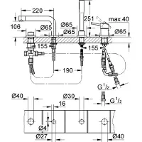 GROHE Concetto Miscelatore bordo vasca 4 fori 19576002