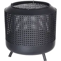 Huismerk Focolare con griglia, Ø 50 x 51 cm, nero