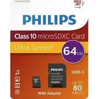 Philips Scheda Di Memoria Con Adattatore Micro Sdxc 64gb Class 10 Uhs-i U1
