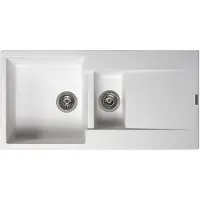 Reginox R30950 Lavello Regi in granito AMSTERDAM 15 Bianco puro da 80 cm di larghezza del mobile / Lavello da appoggio / Lavello da incasso