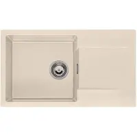 Reginox Lavello in granito con scolapiatti, vasca sinistra, Amsterdam 43 Caffe Silvery 40x37,5 cm R33470