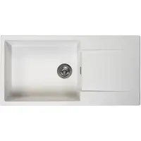 Reginox Lavello in granito con scolapiatti, vasca sinistra, Amsterdam 540 Pure White 54x44 cm R30790