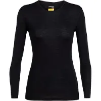 Icebreaker - Strato base in lana merino - W Merino 175 Everyday LS Crewe Black per Donne in Pelle - Taglia S - Nero
