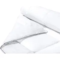 Beliani coperta bianca in cotone per tutte le stagioni 135 x 200 cm antialergica universale extra calda