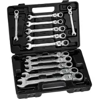 TecTake set di chiavi a cricchetto da 12 pezzi, con custodia in plastica