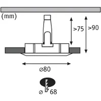 Paulmann 93392, faretto da incasso, attacco GU10, 1 lampadina, LED, 10 W, bianco