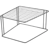 Metaltex Scaffale angolare in metallo cucina nero Scaffale per piatti Scaffale angolare per armadi 25x25cm