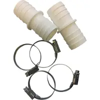Pool Total Connettore per tubi flessibili da Ø 32 mm a 38 mm, confezione da 2 con fascette per tubi flessibili 2x gommini 38/32 mm, + 4 fascette
