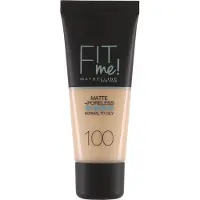 Maybelline Fit Me Trucco Unificante Matte & Poreless 100 Warm Ivory 30 ml — Fondotinta liquido