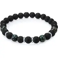 True Rebels Braccialetto smeraldo / nero / argento