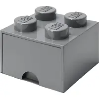 LEGO Cassetto-mattoncino a 4 bottoncini - Grigio scuro