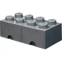 LEGO Cassetto-mattoncino a 8 bottoncini - Grigio scuro