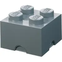 LEGO Mattoncino contenitore a 4 bottoncini - Grigio scuro
