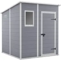 Keter Casetta da giardino Manor Pent 6x6, dimensioni esterne: 183cm x 185cm x 200cm, resistente alle intemperie