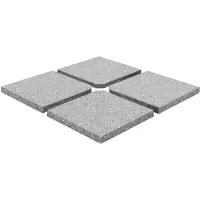 DKD Home Decor Piastre per pesi ad ombrello 4 pz. Granito grigio quadrato 100 kg