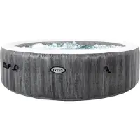 Intex 28442 - Vasca idromassaggio - PureSPA Bubble Greywood Deluxe (rotonda, Ø216 esterno/Ø165cm interno) x 71cm di altezza