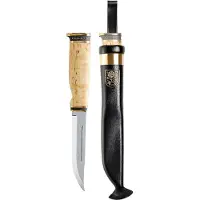 Marttiini Suomi-Finland 548018W Polished 1.4034, Bronze Curly Birch, coltello fisso