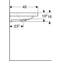 Geberit iCon Light lavabo, 120 cm x 48 cm, sans trou pour robinetterie, avec trop-plein,501837, 501.837.00.4, 501.837.00.4