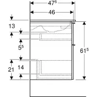 Geberit iCon Set lavabo pour meubles avec meuble sous-lavabo, 2 tiroirs, 120x63x48 cm, 502334, 502.338.01.1, 502.338.01.1