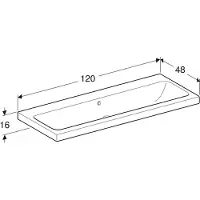 Geberit iCon Light lavabo, 120 cm x 48 cm, sans trou pour robinetterie, avec trop-plein,501837, 501.837.00.3, 501.837.00.3