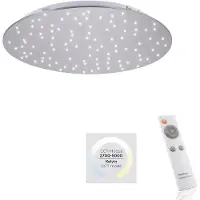 JUST LIGHT Plafoniera LED Sparkle CCT dim acciaio Ø 48cm