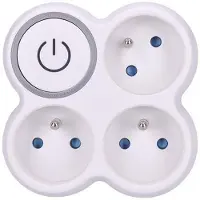 Solight Sdoppiatore , 3x 10A, bianco-grigio, interruttore
