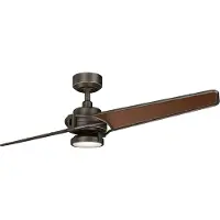 Kichler Ventilatore LED Xety, bronzo oliato, spazzolato