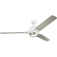 Kichler Ventilatore da soffitto LED Zeus bianco-argento