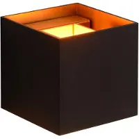Lucide Applique XIO, nera, 10 x 10 cm, metallo, illuminazione verso l'alto/verso il