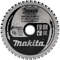 Makita Lame EFFICUT per metallo 136 x 20 mm - 45 denti