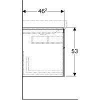 Geberit Xeno 2, armoire sous lavabo avec découpe pour siphon à droite, 880x530x462mm, 2 tiroirs, 500.516.00.1, 500.516.00.1