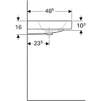 Geberit iCon lavabo 120x48,5cm blanc, sans trous pour robinets, 124025000, 124025000