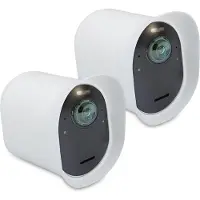Kwmobile Custodia doppia per Arlo Ultra / Arlo Pro 3 / Pro 4 - Custodia in silicone per telecamera di sorveglianza - Copertura parasole - Custodia per telecamera bianca